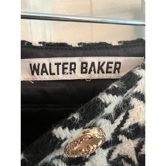 Walter Baker Houndstooth Mini Skirt Women's S 28 Preppy Academia Gold Hardware - Picture 3 of 10